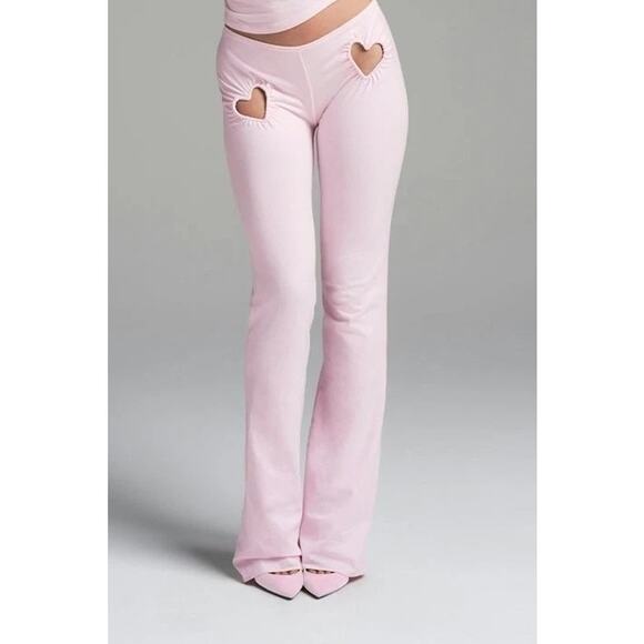 SKIMS Heart Cutout Flared Leggings Jersey Cotton 4X 24-26 Cherry Blossom Lounge - Picture 2 of 6